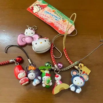 [ 당시 레어 ] 헬로키티 스트랩류 7개 세트 산리오