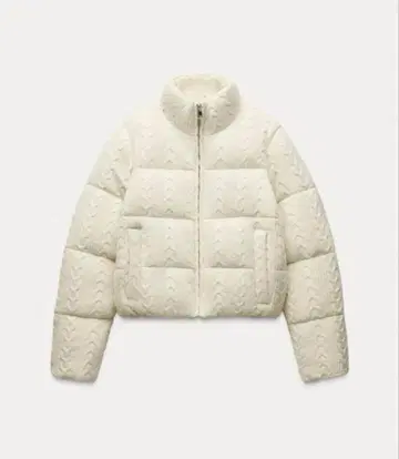 아이보리 퀼팅 다운 자켓