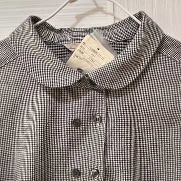 SM2 더블 버튼 체크 무늬 긴팔 셔츠 둥근 카라