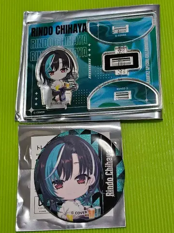 FLOW GLOW 가라오케 철인 가라철 린도 치하야 아크릴 스탠드 캔뱃지