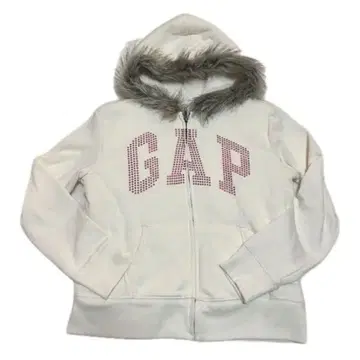 GAP 지퍼 후드티 퍼 라인스톤 헤이세이 갸루 y2k