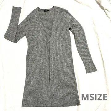 L'espoir 그레이 리브 롱 가디건 M