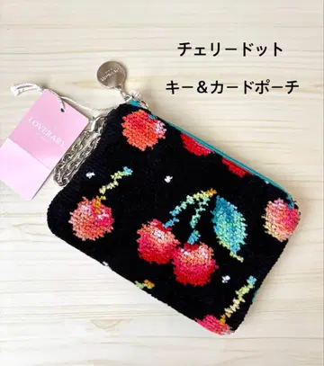 [ 새상품 ] 페이저 체리도트/키&카드 파우치