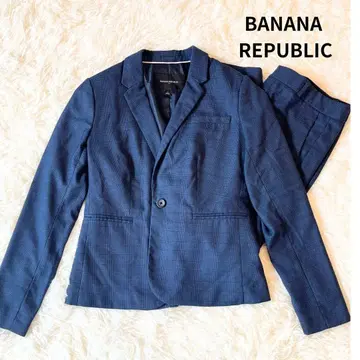 BANANA REPUBLIC 팬츠 셋업 체크 무늬 네이비
