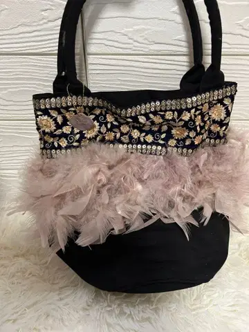 sahabyelliee 사하바이엘리 토트백 깃털