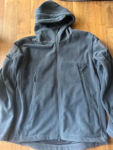 밀리터리 플리스 자켓 후드 부착