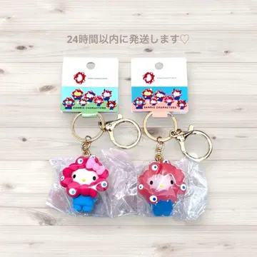 산리오 x 미야쿠미야쿠 변신 마스코트 키링 클리어 & 파스텔 키티