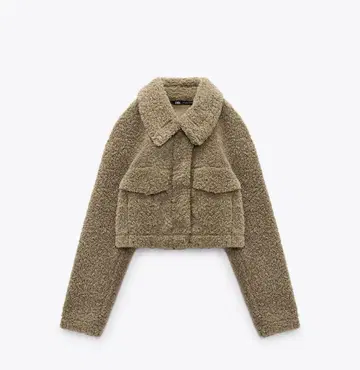 ZARA 크롭 페이크 보아 셔츠 자켓