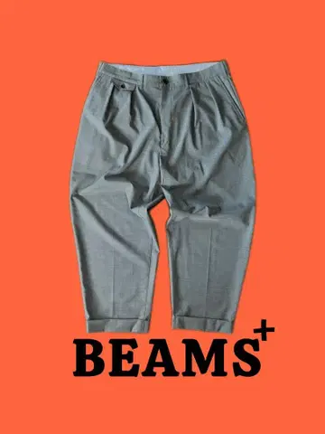 BEAMS PLUS 빔즈 그레이 2 플리츠 슬랙스