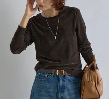 리브 드와 인기 완판템 플로키 튤 롱 T 다크 브라운