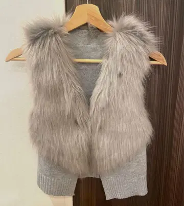 FENNEL 페넬 그레이 퍼(fur) 포함 슬리브리스 베스트