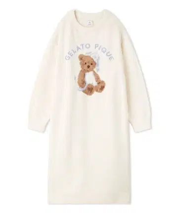 GOOD NIGHT BEAR 자카드 원피스 (OWHT)