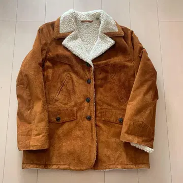 NOWOS 스웨이드 가죽 보아 런치 코트