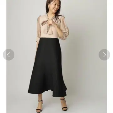 [ 새상품급 ] 저스길리티 보타이 니트 원피스 롱 고급 정가 2.4만