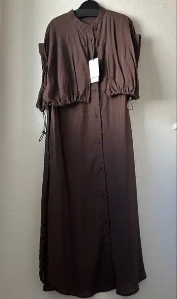 Vin 브라운 반팔 셔츠 원피스 야마다야