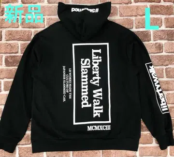 LIBERTYWALK 상의 집업 후드티 블랙 프린트 로고