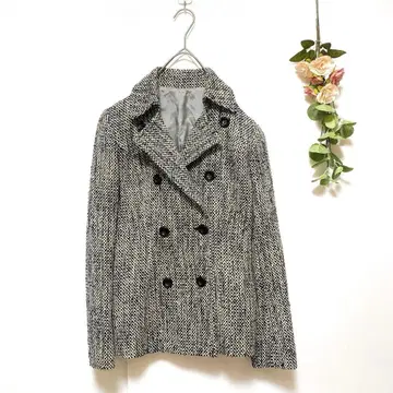 [ ru ] 아르유 체스터 코트 트위드 더블 브레스트 ( S )