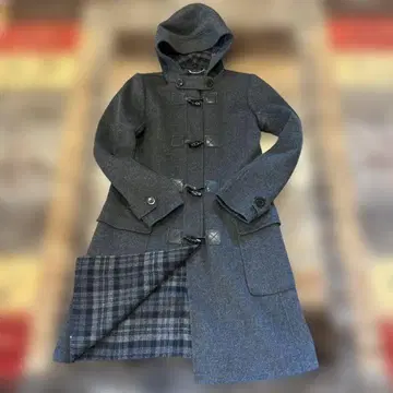 23구 그레이 더플 코트 후드 부착