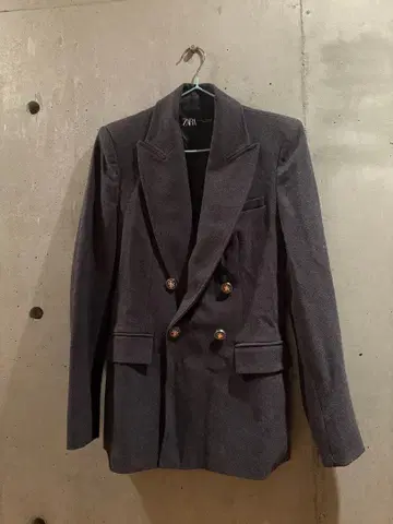 ZARA 그레이 더블 브레스트 자켓 XS