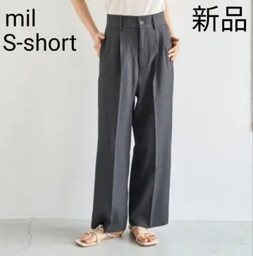 [ 새상품 ] mil 하이웨스트 센터 프레스 팬츠 차콜 그레이