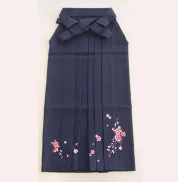 끈 아래 99 여자 하카마 졸업식 LL 사이즈 네이비 컬러 자수 하카마