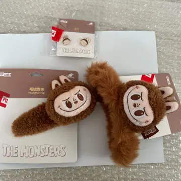 POPLAND 한정판 라브브 헤어 클립 귀걸이 핑 3종 세트