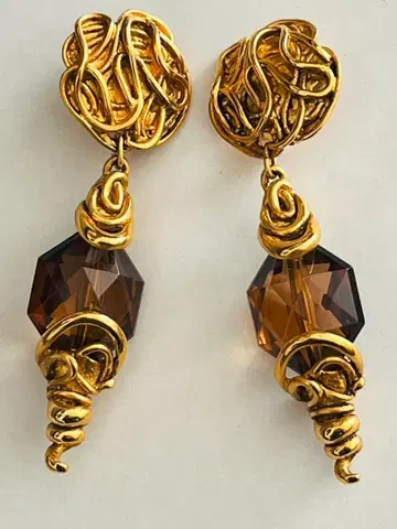 이탈리아제 귀찌 골드 컬러 빈티지 앤티크