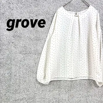 3356 그로브 그로브 긴팔 셔츠 블라우스 깔끔한 상의 화이트 M