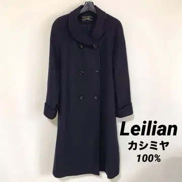 레리안 롱 코트 캐시미어 100% 블랙에 가까운 다크 네이비 DMW