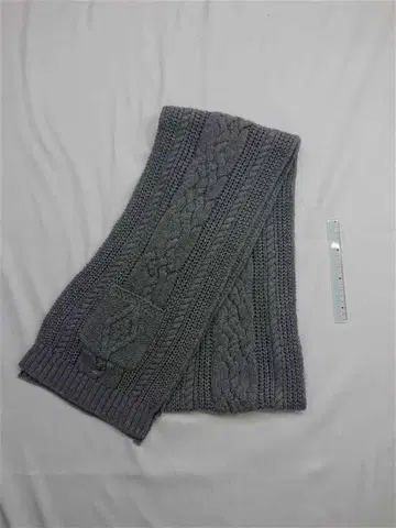 타미힐피거 케이블 짜임 울 머플러 그레이 계열 남성용