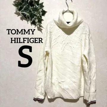 컨디션 최상 TOMMY HILFIGER [ S ] 화이트 터틀넥 니트