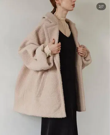 [ hinari ] 부클레 미들 코트 / 아이보리