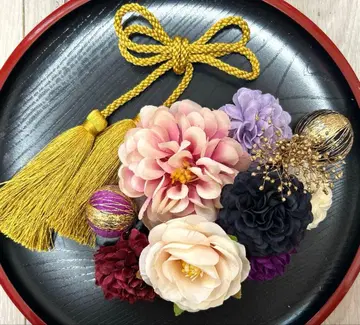 성인식 일본 의류 후리소데 시치고산 머리 장식