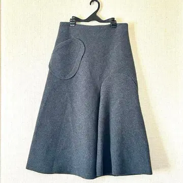 JNBY/울 혼방 플레어 스커트/차콜 그레이/캐주얼/시크/성인 여성