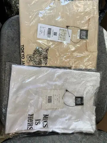 MFC STORE 화이트 베이지 T셔츠 2장 세트 M 사이즈