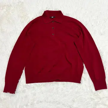 컨디션 최상 UNIQLO 유니클로 메리노 폴로 스웨터 RED XL