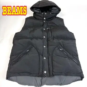 BEAMS 두툼한 다운 베스트 블랙 XL