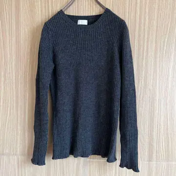 울 100% 소노 니트 스웨터 긴팔 그레이 사이즈 1