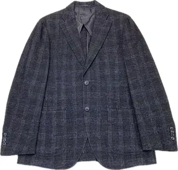 새상품급 힐튼 x 링자켓 글렌체크 소프트 트위드 자켓 그레이