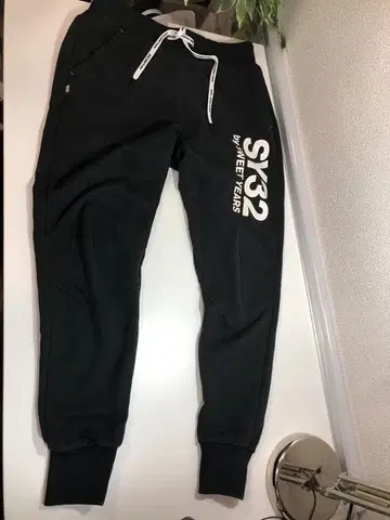 SY32 조거 팬츠 스웨트 팬츠 블랙 M