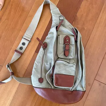 포켓 많음 맥스프리츠 캔버스 가죽 숄더백