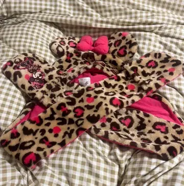 디즈니 레오파드 무늬 머플러 캡 미니