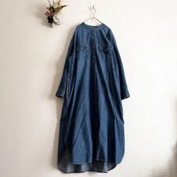 어반 리서치 데님 셔츠 원피스 긴팔