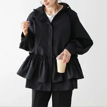 AMELY 프릴 마운틴 후드티 블랙 프리