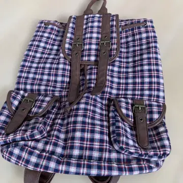백팩 체크 무늬 모리걸 헤이세이 레트로
