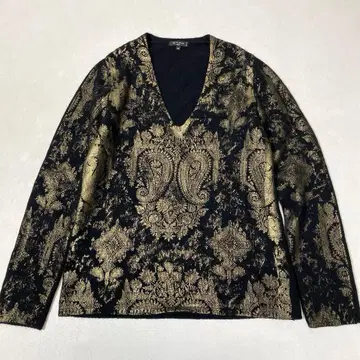 ETRO 에트로 이탈리아제 캐시미어 혼방 페이즐리 무늬 V넥 니트 46