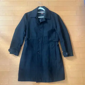 다크 블루 체스터 코트 울 혼방