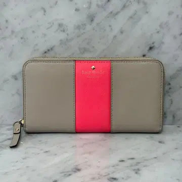 새상품급 kate spade 케이트 스페이드 라운드 지퍼 장지갑 베이지