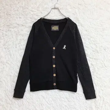 [ 모텔 ] V넥 가디건 (0) 울 혼방 가을/겨울 블랙 x 그레이