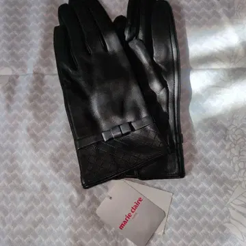 [ 새상품 ] marie claire 양가죽 장갑 21cm 퀼팅